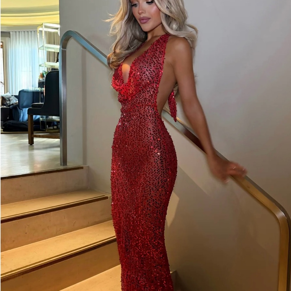 Red Sequin Dress